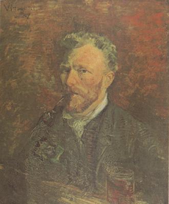 Vincent Van Gogh Self-Portrait with Pipe and Glass (nn04) oil painting image